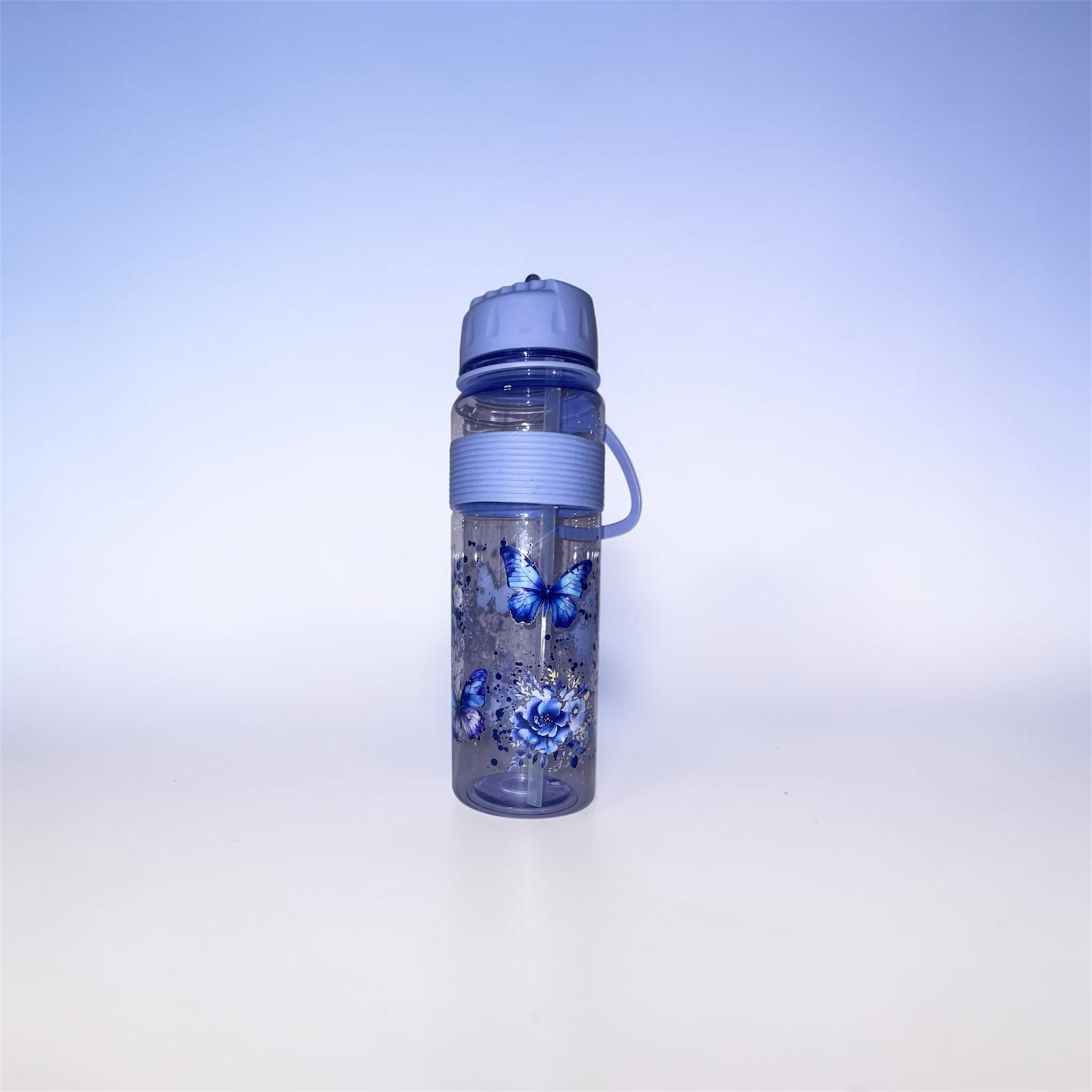 Purple butterfly water bottle